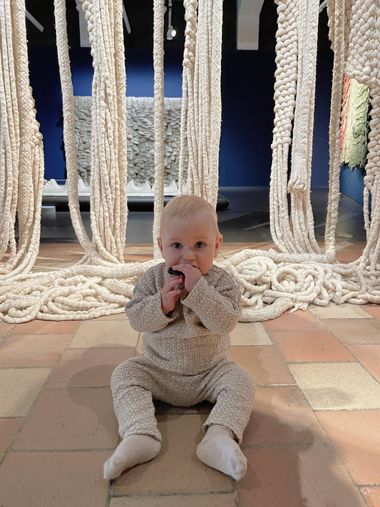 Linen Baby/Kid Clothing Beige Set