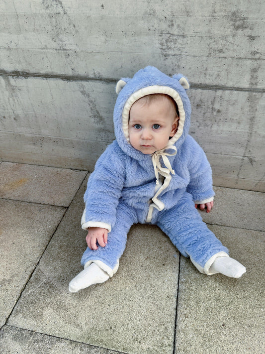 Baby/Kid Virgin Blue Wool Overall