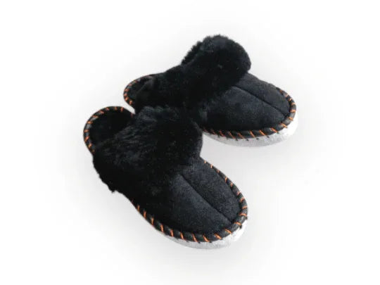 Adult Natural Sheepskin Mules - Black - MellowConceptStore