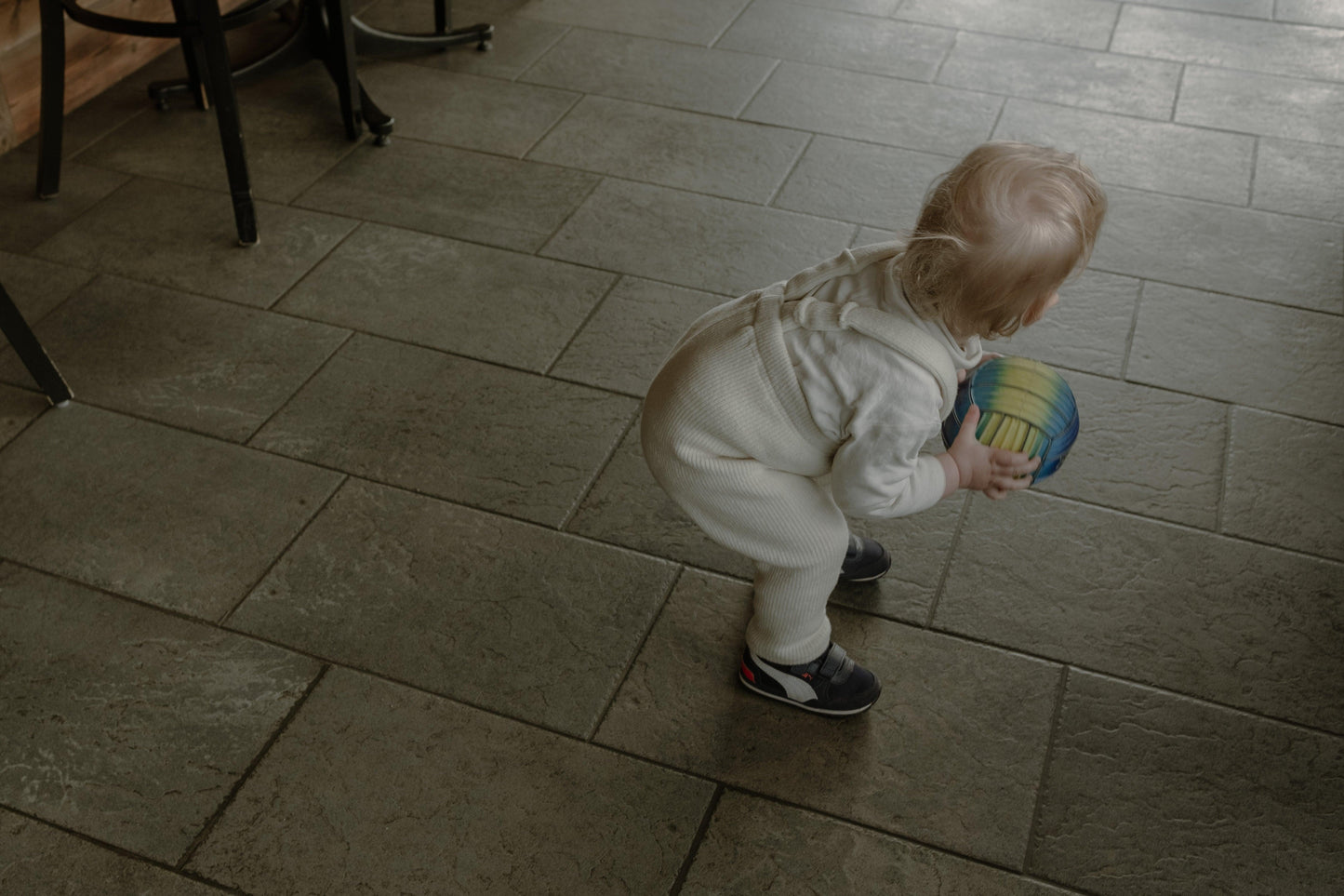 Woolen Pants with Suspenders Cream