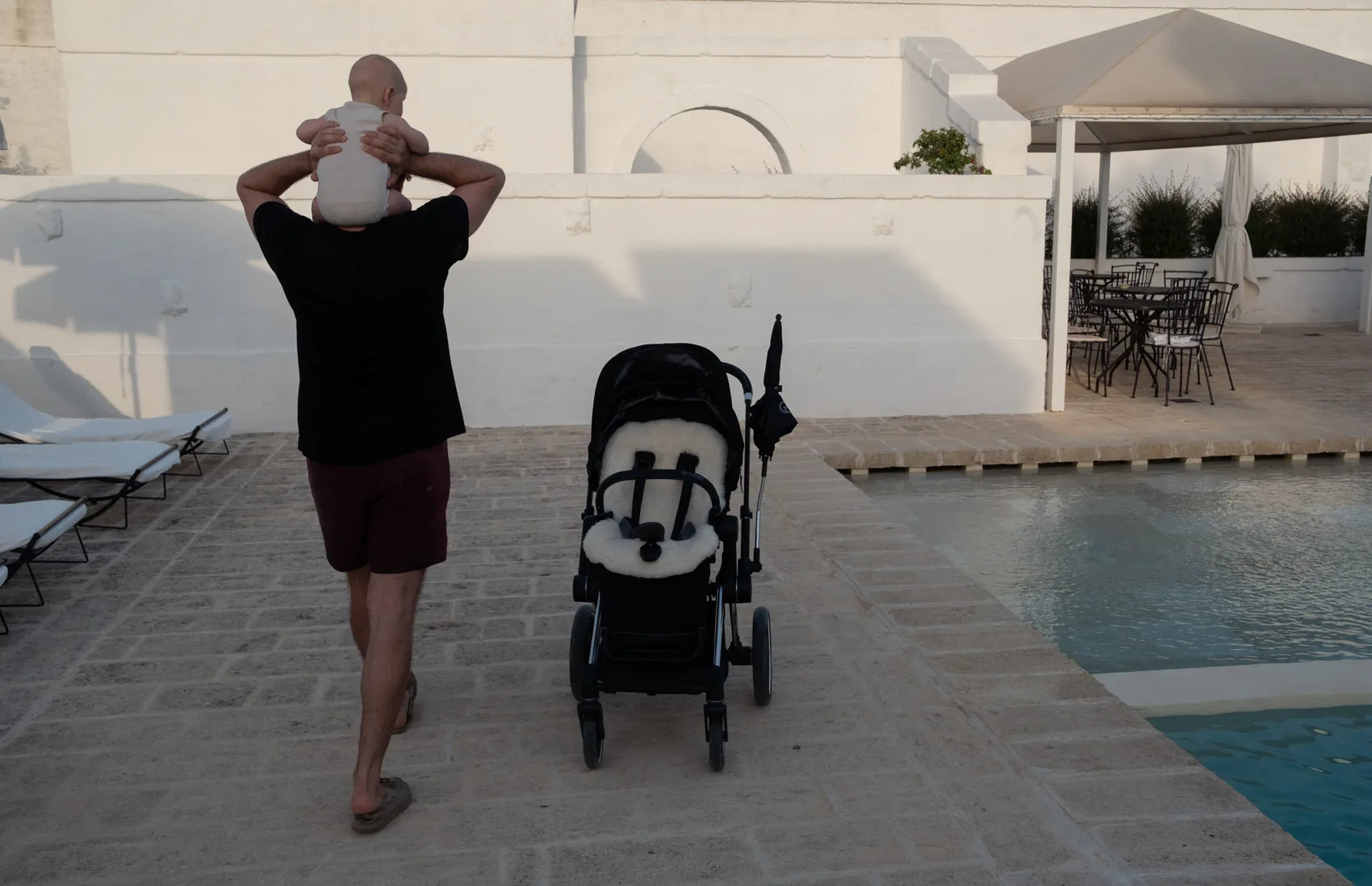 Kinderwagen-/Autositzauflagen aus Schaffell