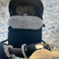 Waterproof Natural Wool Stroller Hand Muffs  Black&White