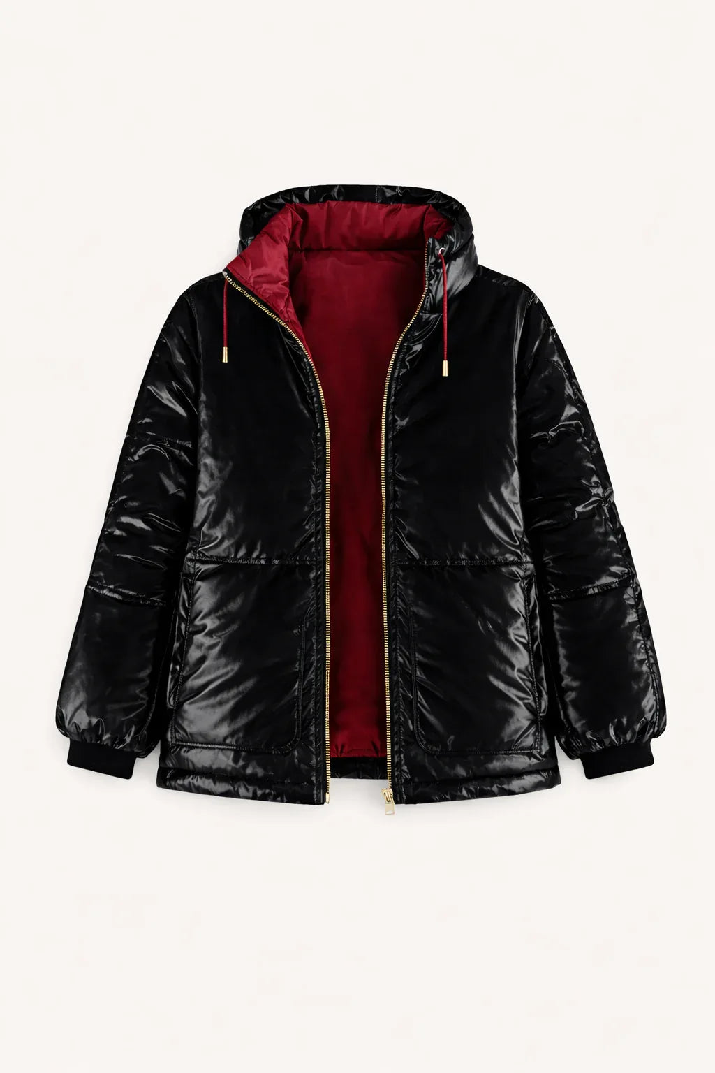 Women's Wool Puff Jacket - Black - Natural, Non-Toxic & Insulated with 100% Wool - MellowConceptStore