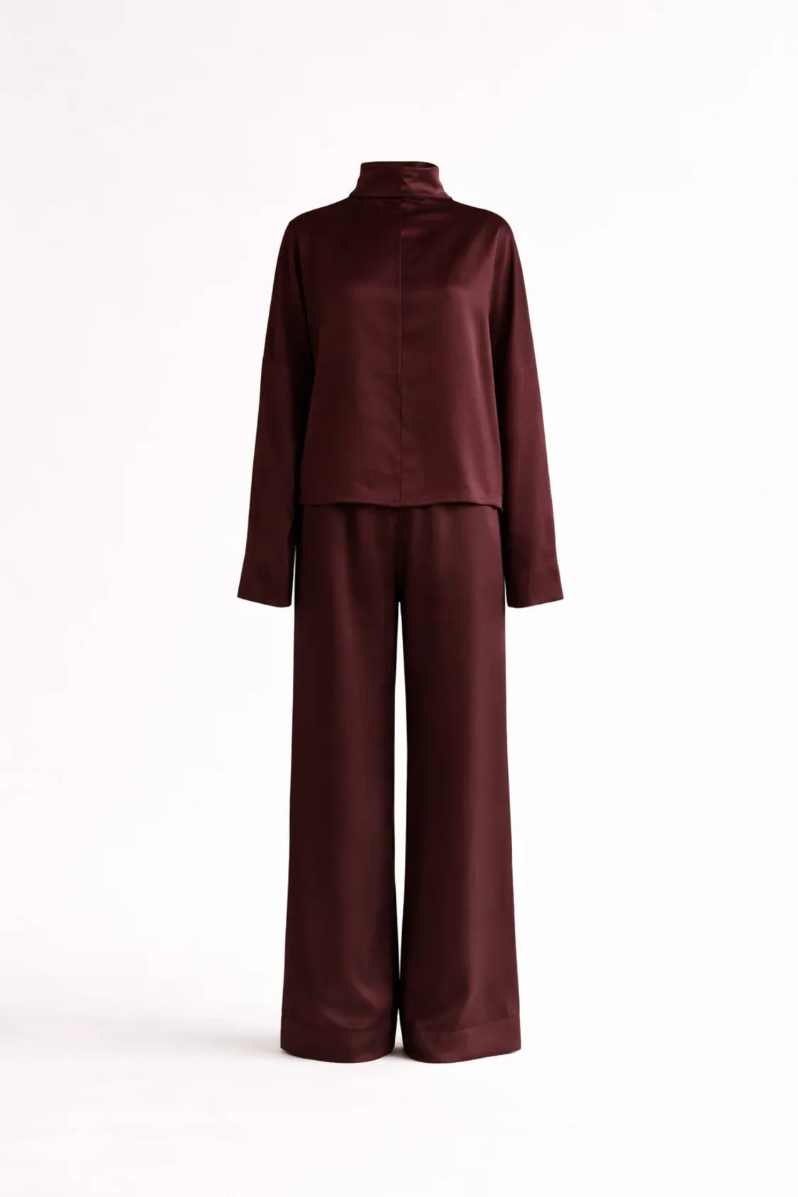 Silk/Cotton Clothing Set - Burgundy - MellowConceptStore