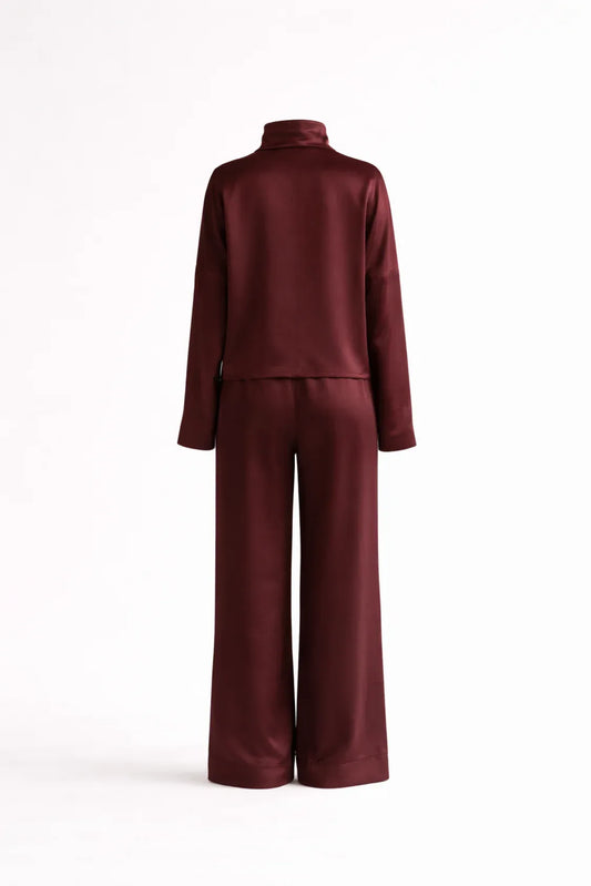 Silk/Cotton Clothing Set - Burgundy - MellowConceptStore