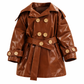 Kid's Trench Coat - Brown - Cotton