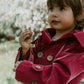 Kid's Trench Coat - Burgundy Red - Cotton
