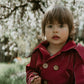 Kid's Trench Coat - Burgundy Red - Cotton