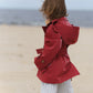 Kid's Trench Coat - Burgundy Red - Cotton