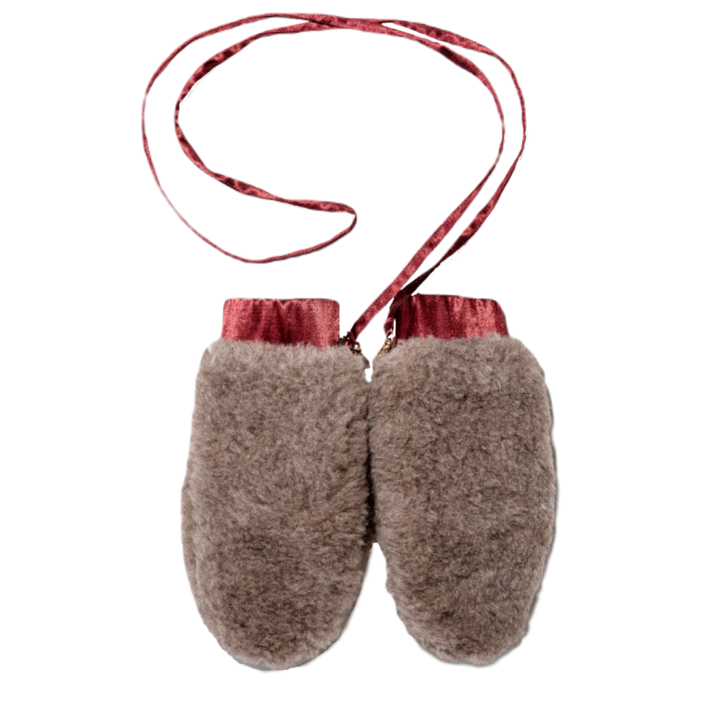 Adult Natural Wool Mittens / Gloves Beige