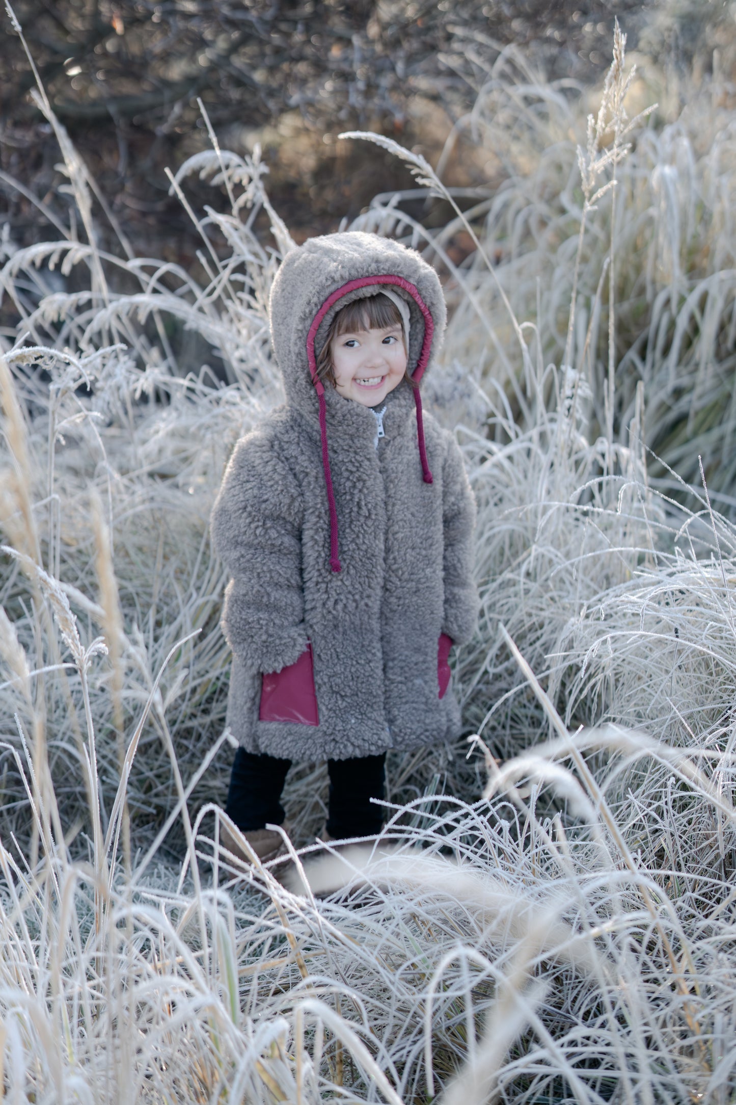 Baby/Kid Jacket in Teddy Wool Melange Brown