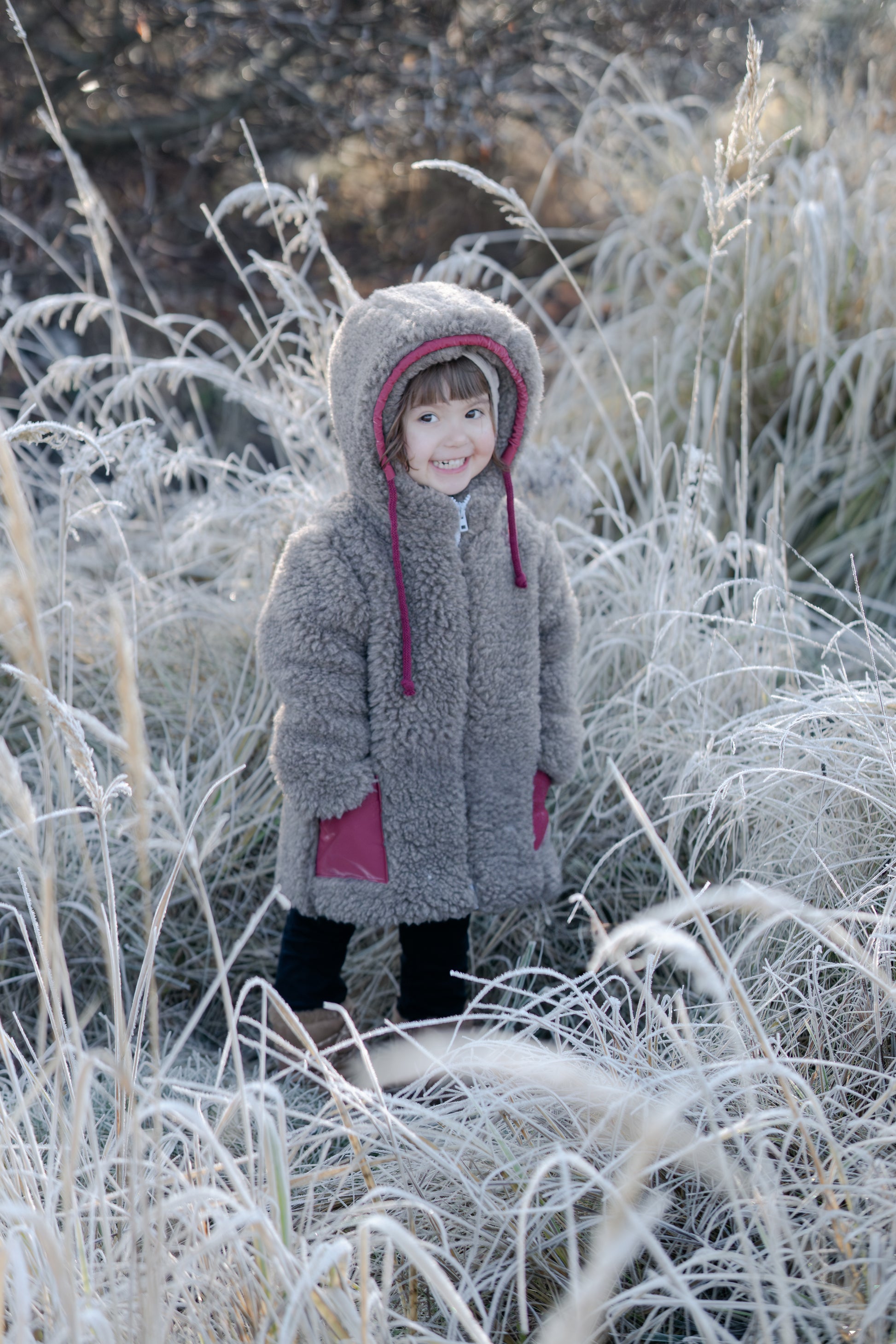 Baby/Kid Jacket in Teddy Wool Melange Brown