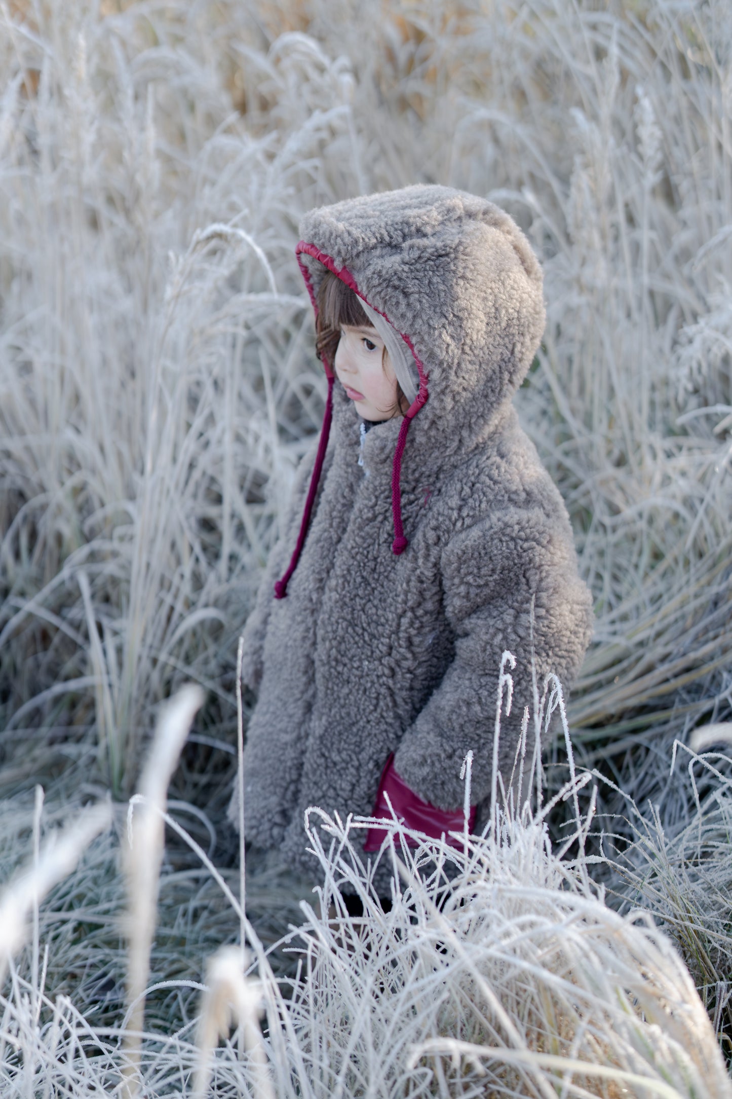 Baby/Kid Jacket in Teddy Wool Melange Brown
