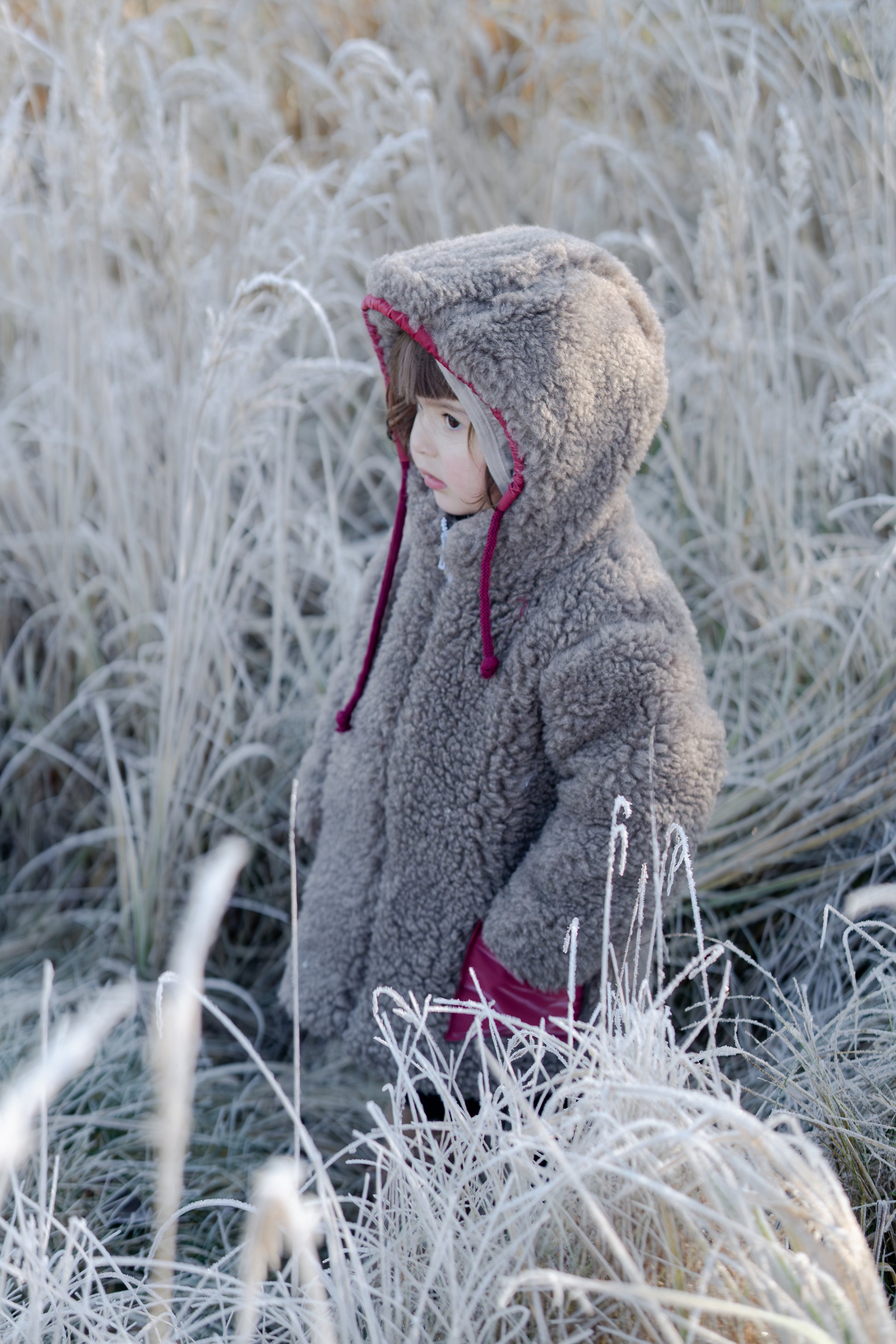 Baby/Kid Jacket in Teddy Wool Melange Brown