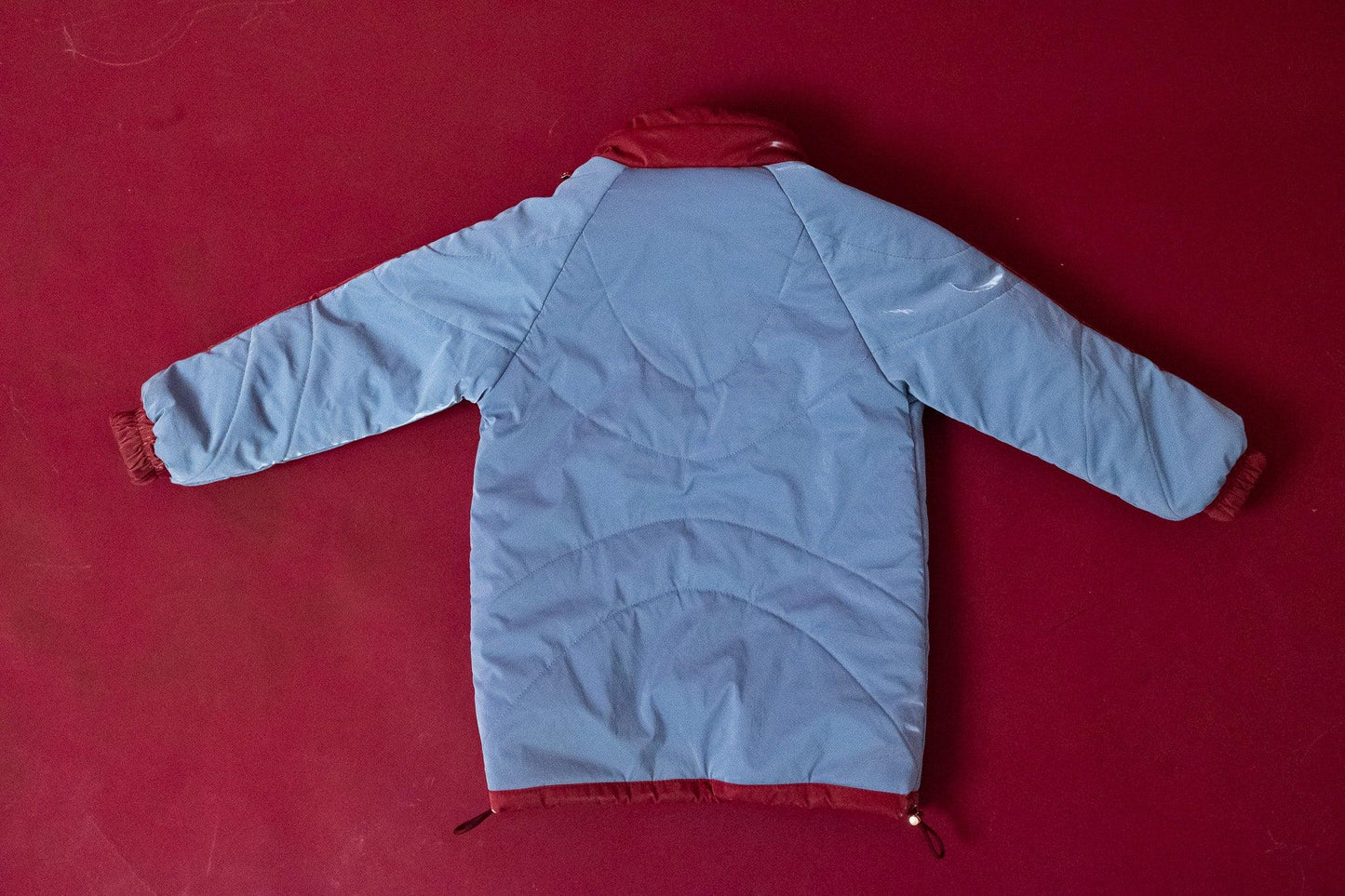 Kid's Wool Puff Jacket - Blue - Natural, Non-Toxic & Insulated with 100% Wool