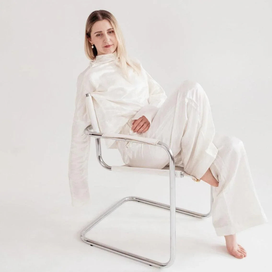 Silk/Linen Clothing Set - White - MellowConceptStore