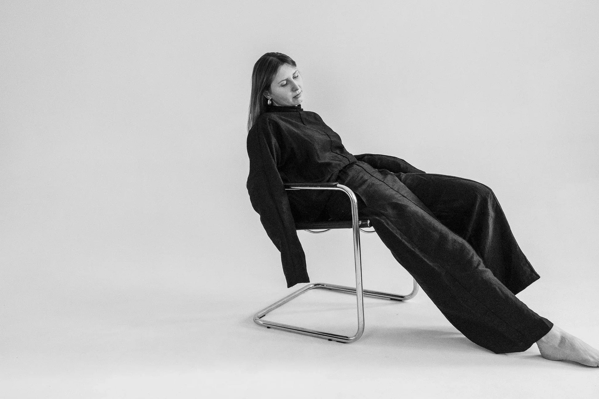 Silk/Linen Clothing Set - Black - MellowConceptStore
