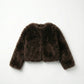 Sheepskin Fur / Coat with Burgundy Silk Lining - Brown - MellowConceptStore