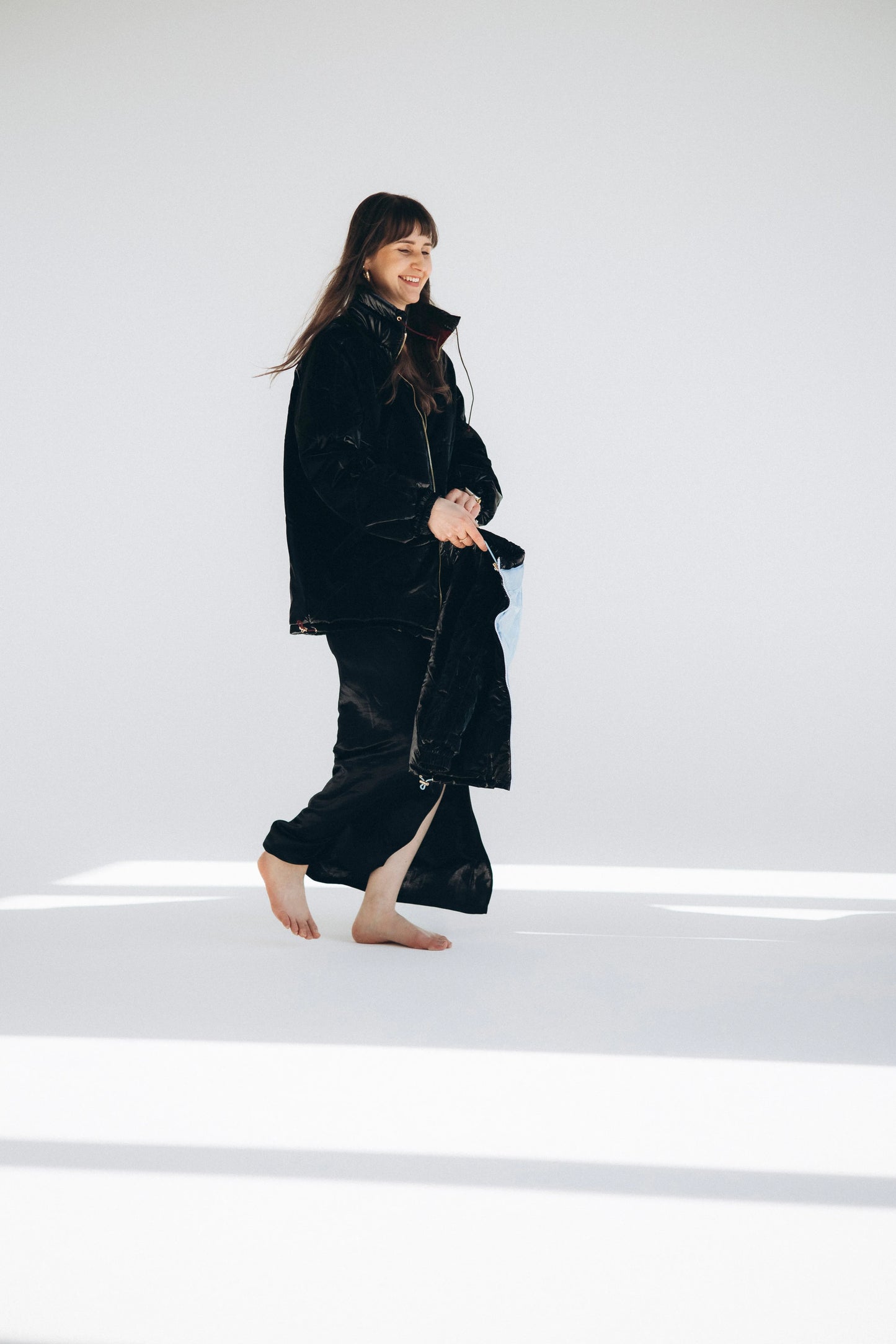 Women's Wool Puff Jacket - Black - Natural, Non-Toxic & Insulated with 100% Wool - MellowConceptStore