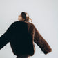 Sheepskin Fur / Coat with Burgundy Silk Lining - Brown - MellowConceptStore