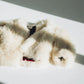 Sheepskin Fur / Coat with Burgundy Silk Lining - White - MellowConceptStore