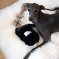 Natural Black Sheepskin Dog Tug Toy  