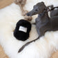 Natural Black Sheepskin Dog Tug Toy  