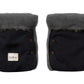 Waterproof Natural Wool Stroller Hand Muffs Black&Charcoal