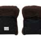 Waterproof Natural Sheepskin Stroller Hand Muffs  Black&Brown