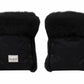 Waterproof Natural Sheepskin Stroller Hand Muffs Black