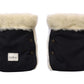 Waterproof Natural Wool Stroller Hand Muffs  Black&White