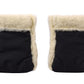 Waterproof Natural Wool Stroller Hand Muffs  Black&White