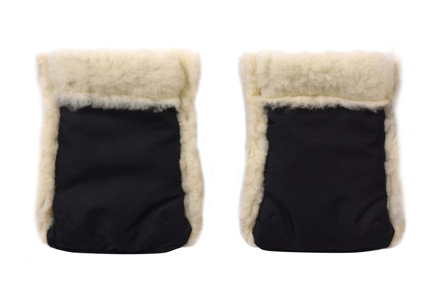 Waterproof Natural Wool Stroller Hand Muffs  Black&White