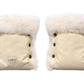 Waterproof Natural Sheepskin Stroller Hand Muffs White