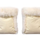 Waterproof Natural Sheepskin Stroller Hand Muffs White