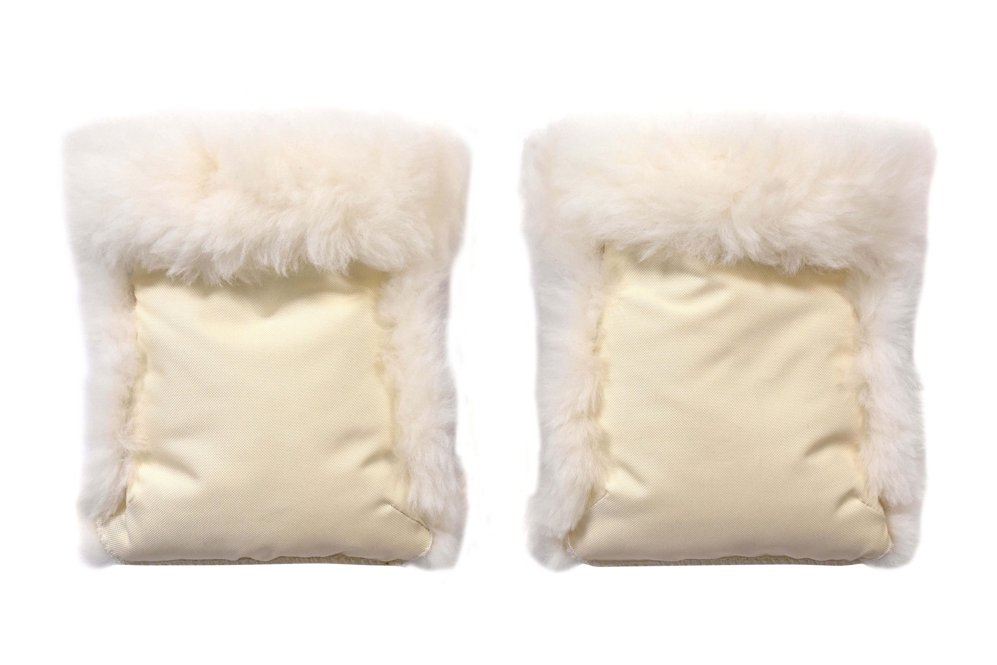 Waterproof Natural Sheepskin Stroller Hand Muffs White