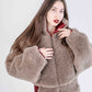 Kurze Wolljacke für Damen - Beige