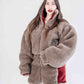 Kurze Wolljacke für Damen - Beige
