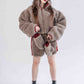 Kurze Wolljacke für Damen - Beige