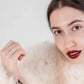 Sheepskin Fur / Coat with Burgundy Silk Lining - White - MellowConceptStore