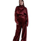 Silk/Cotton Clothing Set - Burgundy - MellowConceptStore