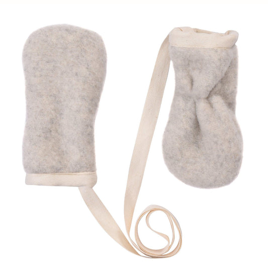 Grey Polar Bear Woolen Baby Gloves