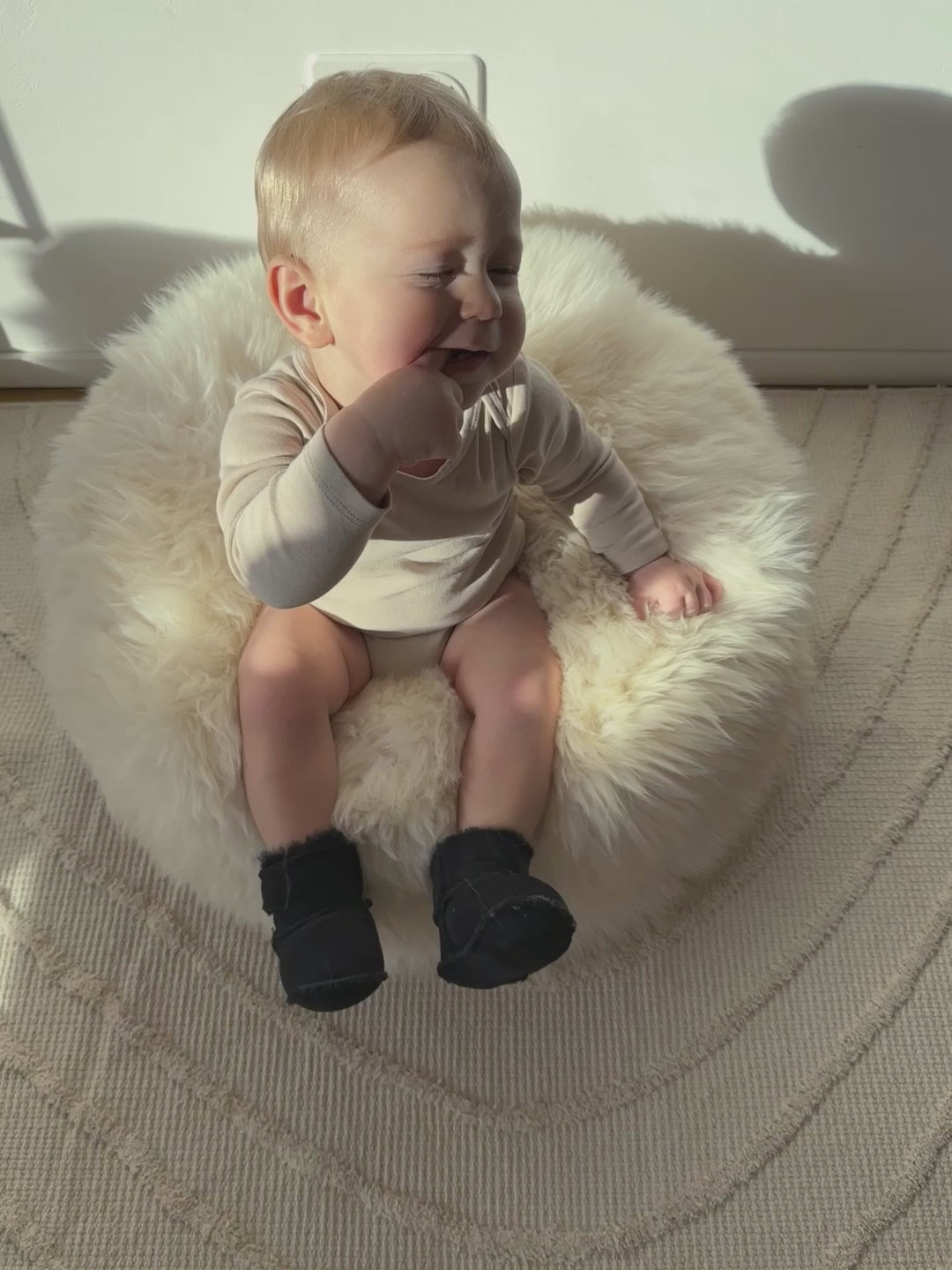 Brown Baby Natural Sheepskin Boots