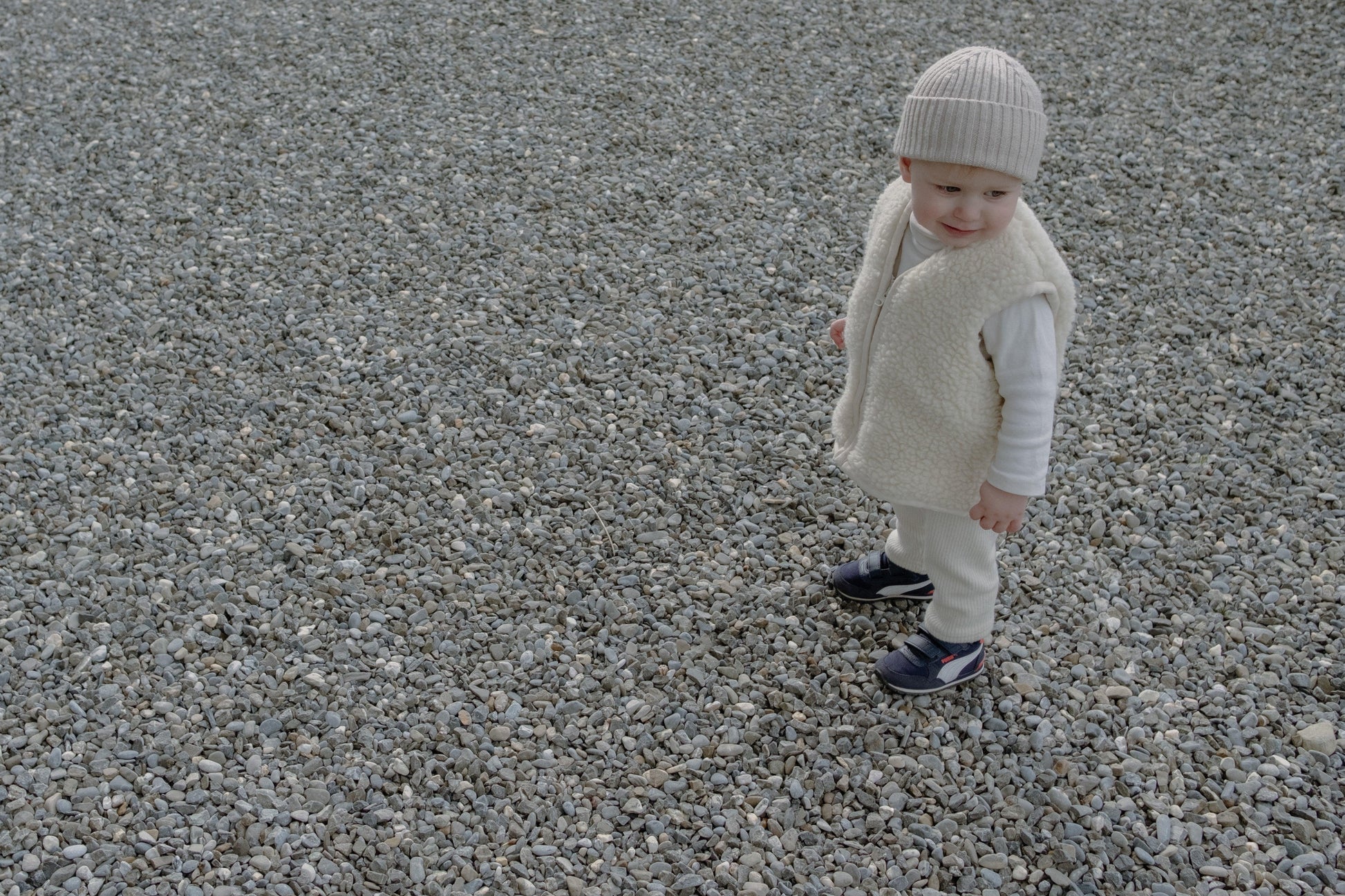 Woolen Pants with Suspenders Cream