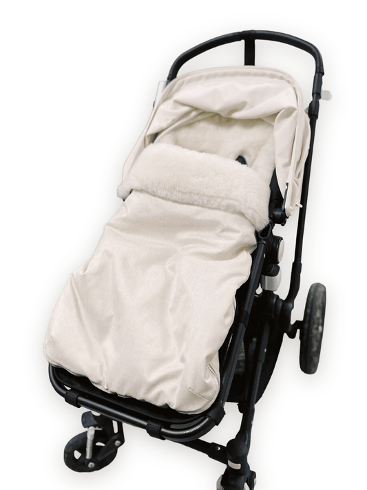 White Natural Sheepskin Stroller Sleeping Bag