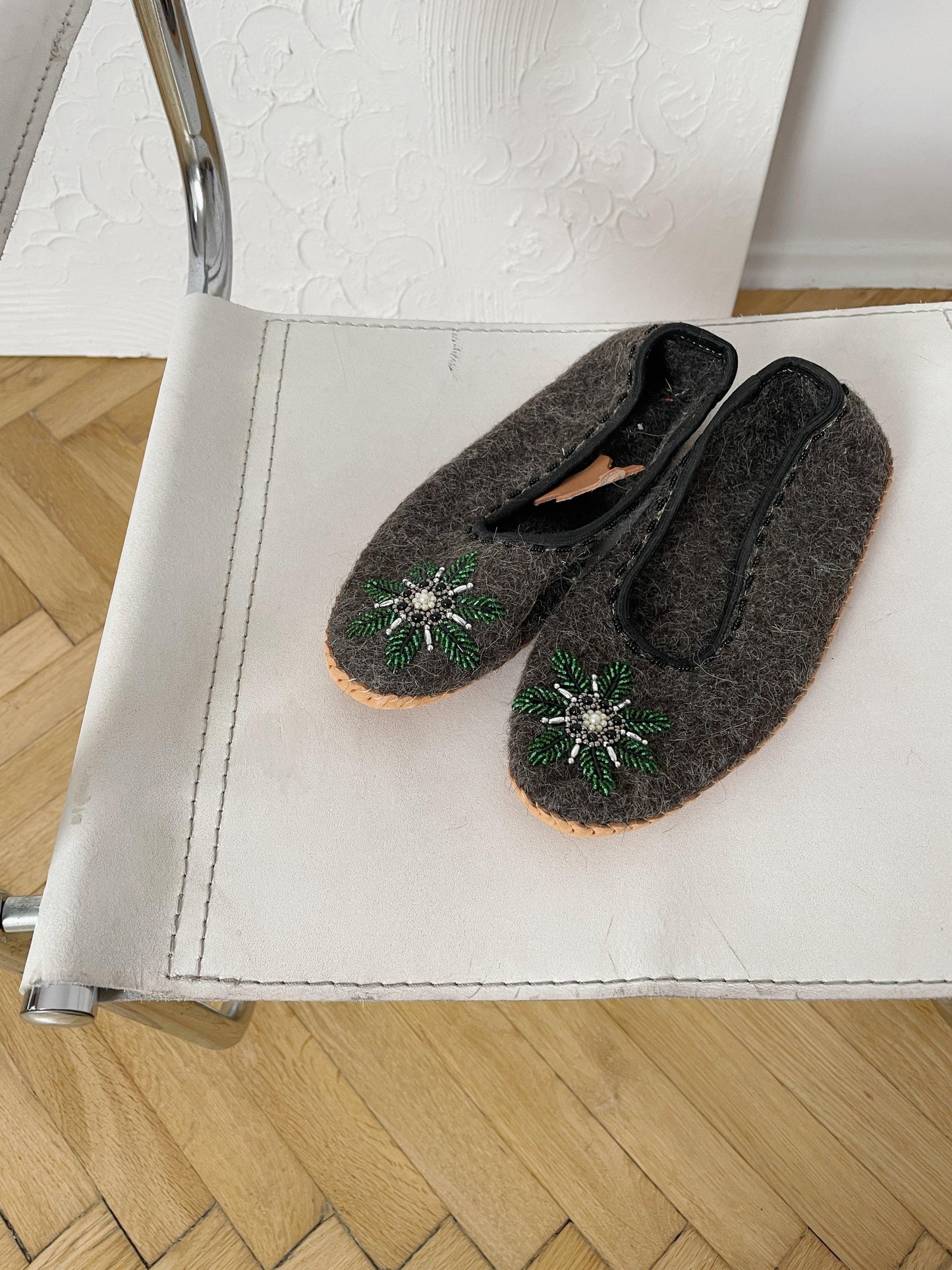 Adult Woolen Slippers (felt) with beads